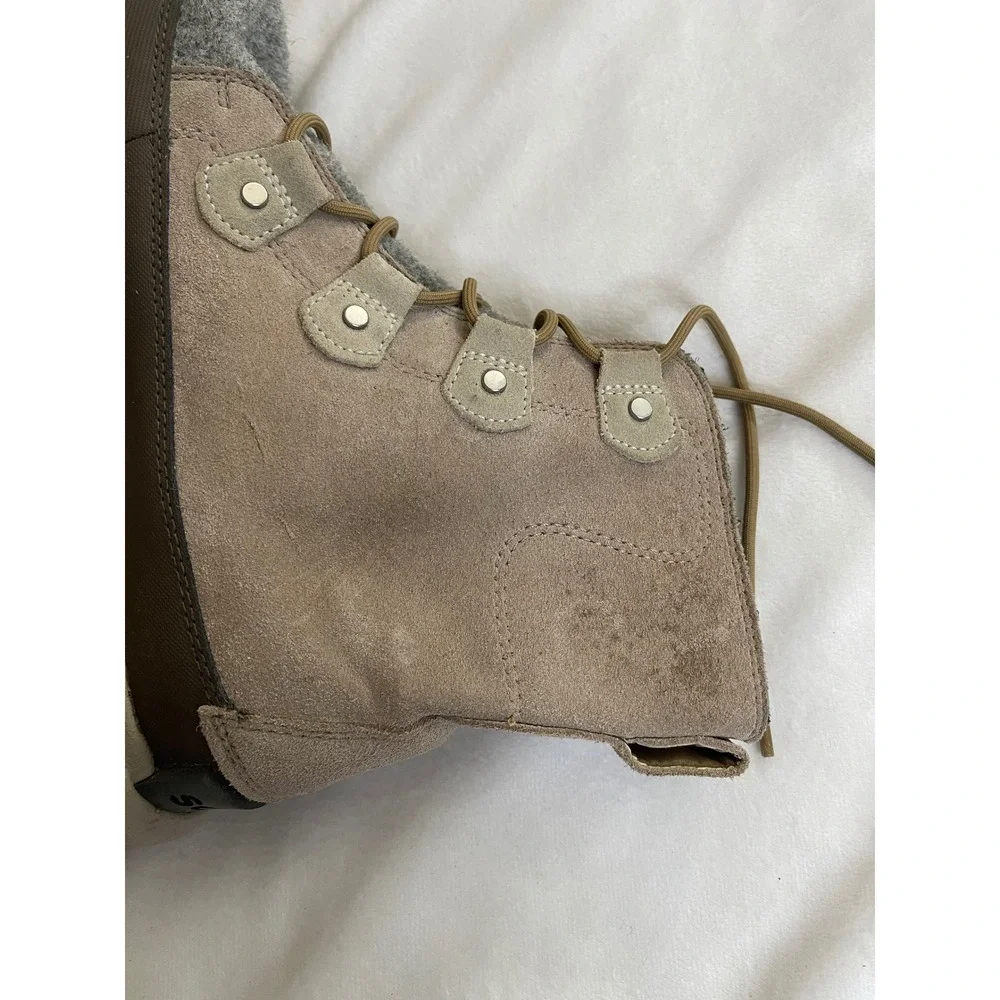Sorel Explorer II Joan Waterproof Boots Taupe Felt Womens 8